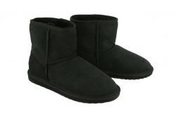 EMU AUSTRALIA W10003 Stinger Mini black, botki damskie. Czarne botki Emu Australia, bez wzorów, ze skóry, bez obcasa, bez zapięcia. Za 461.94 zł.