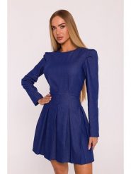 Made of emotion Sukienka w kolorze niebieskim rozmiar: XL. Niebieskie sukienki Made Of Emotion, xl, bez wzorów, bez kołnierzyka, bez ramiączek, mini. Za 281.76 zł.