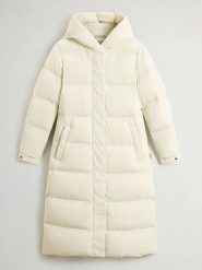 Woolrich Płaszcz puchowy "Cloud Madison" w kolorze kremowym rozmiar: XL. Brązowe płaszcze Woolrich, xl, bez wzorów, z puchu, bez kaptura. Za 3,544.53 zł.