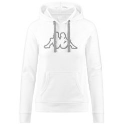 Kappa Bluza Damska Belle Slim Biała. Białe bluzy Kappa, s, bez wzorów, z bawełny, bez ramiączek, z kapturem. Za 236.00 zł.