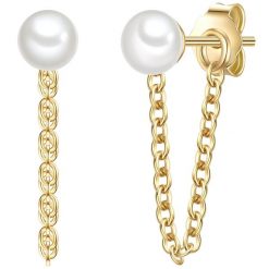 Glanzstücke München Kolczyki Srebro wysokiej próby Żółte złoto 1 ct Damski. Żółte kolczyki Glanzstücke München, z perłą, pozłacane. Za 149.99 zł.