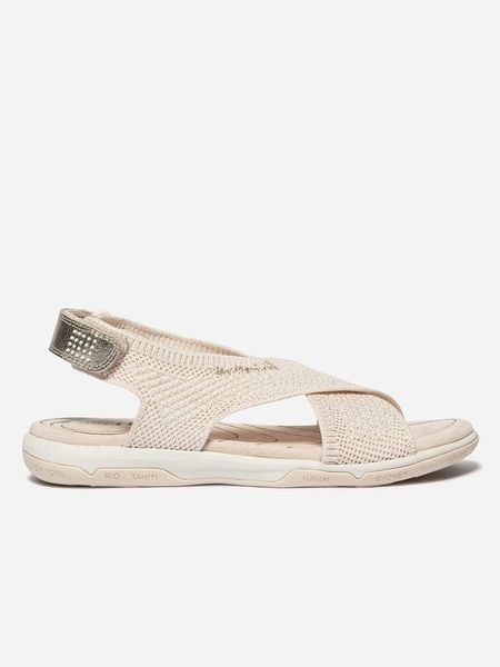 Sandały damskie TBS Jazzfit. Brązowe sandały TBS, bez wzorów, z materiału, eleganckie, bez obcasa, bez zapięcia. Za 322.45 zł.