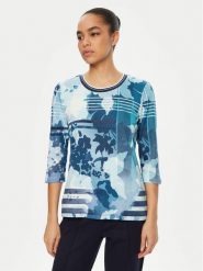 Olsen Bluzka 11104983 Niebieski Regular Fit. Niebieskie bluzki Olsen, bez wzorów, z bawełny, bez kołnierzyka, bez ramiączek. Za 179.99 zł.