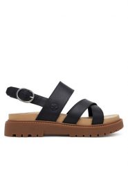 Timberland Sandały TB0A61TRW021 Czarny. Czarne sandały Timberland, bez wzorów, ze skóry, bez obcasa, na płaskiej podeszwie, bez zapięcia. Za 429.99 zł.
