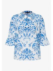 More & More Top w kolorze biało-błękitnym rozmiar: 44. Białe topy More & More, bez wzorów, z bawełny, bez kołnierzyka, bez ramiączek. Za 78.66 zł.