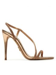 Steve Madden Sandały Novelize-R SM11002569 Złoty. Żółte sandały Steve Madden, bez wzorów, ze skóry, bez obcasa, na szpilce, bez zapięcia. Za 419.99 zł.