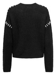 JDY Sweter w kolorze czarnym rozmiar: S. Czarne swetry JDY, s, z aplikacjami, ze splotem, bez ramiączek. Za 66.00 zł.