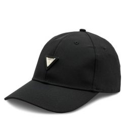 Czapka z daszkiem Guess. Czarne czapki z daszkiem Guess, z aplikacjami. Za 149.99 zł.