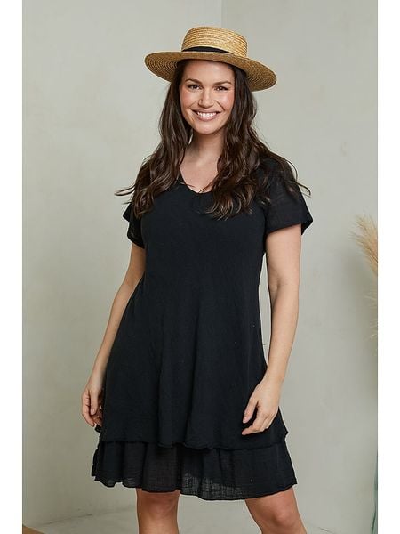 Curvy Lady Sukienka w kolorze czarnym rozmiar: 48/50. Czarne sukienki Curvy Lady, na co dzień, bez wzorów, klasyczne, bez kołnierzyka, bez ramiączek, midi, proste. Za 113.90 zł.