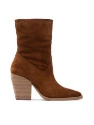 Simple Botki SL-54-02-000057 Brązowy. Brązowe botki Simple, bez wzorów, ze skóry, bez obcasa, na słupku, bez zapięcia. Za 299.99 zł.