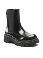DeeZee Sztyblety H291202-01 Czarny. Czarne botki DeeZee, bez wzorów, ze skóry, bez obcasa, na płaskiej podeszwie, bez zapięcia. Za 139.99 zł.