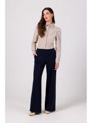 Be Wear Spodnie w kolorze granatowym rozmiar: S. Niebieskie spodnie materiałowe Be Wear, bez wzorów, z materiału. Za 179.39 zł.