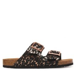 Klapki Tamaris. Brązowe klapki Tamaris, bez wzorów, bez obcasa, bez zapięcia. Za 269.99 zł.