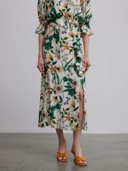 BGN Spódnica w kolorze biało-zielonym rozmiar: 36. Białe spódnice BGN, na co dzień, bez wzorów, z wiskozy, maxi, proste. Za 52.42 zł.