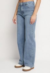 Niebieskie Jeansy z Wiskozą o Szerokim Kroju z Wysokim Stanem Jeniloria. Niebieskie jeansy Born2be, s, bez wzorów, z jeansu, eleganckie, z podwyższonym stanem. Za 159.99 zł.