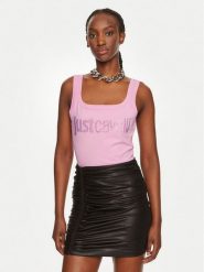 Just Cavalli Top 76PAME03 Różowy Regular Fit. Czerwone topy Just Cavalli, m, bez wzorów, z bawełny, bez kołnierzyka, bez ramiączek. Za 259.99 zł.