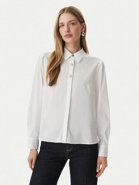 Morgan Koszula 261-COEUR Biały Regular Fit. Białe koszule Morgan, bez wzorów, z bawełny, bez kołnierzyka, bez ramiączek. Za 162.99 zł.
