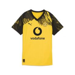 Damska koszulka domowa Borussia Dortmund 25/26 PUMA. Czarne t-shirty sportowe Puma, bez wzorów, bez ramiączek, do piłki nożnej. Za 439.00 zł.