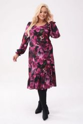 Sukienka Floriana - kobiecość i komfort w kwiatowym wydaniu w odcieniach fuksji PLUS SIZE XXL OVERSIZE. Czerwone sukienki Moda Size Plus Iwanek, na co dzień, plus size, bez wzorów, z elastanu, eleganckie, bez kołnierzyka, plus size, bez ramiączek, midi, dopasowane. W wyprzedaży za 199.90 zł.