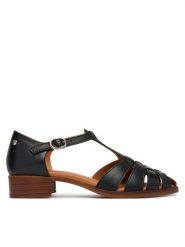 Pikolinos Sandały Valencia W7D-1835 Czarny. Czarne sandały Pikolinos, bez wzorów, ze skóry, bez obcasa, na słupku, bez zapięcia. Za 599.99 zł.