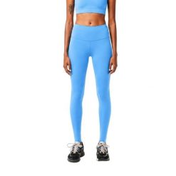 Legginsy treningowe damskie Lacoste. Niebieskie legginsy Lacoste, s, bez wzorów, z dzianiny, z podwyższonym stanem, na fitness i siłownię. Za 257.00 zł.