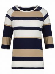 LUHTA Koszulka funkcyjna "Hadli" w kolorze beżowo-granatowym rozmiar: XL. Brązowe t-shirty sportowe Luhta, xl, bez wzorów, bez ramiączek, outdoorowe. Za 83.42 zł.