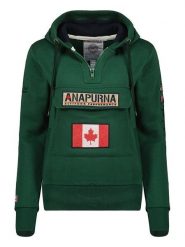 ANAPURNA Bluza "Gymana" w kolorze ciemnozielonym rozmiar: S. Zielone bluzy ANAPURNA, s, bez wzorów, bez ramiączek, z kapturem. Za 123.25 zł.