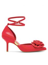 Eva Minge Szpilki ROSE-V1520-15 Czerwony. Czerwone szpilki Eva Minge, bez wzorów, ze skóry, bez obcasa, na szpilce, bez zapięcia. Za 479.99 zł.