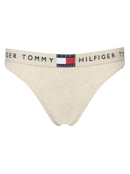Tommy Hilfiger Stringi UW0UW06227 Écru. Stringi Tommy Hilfiger, bez wzorów, z bawełny. Za 99.99 zł.