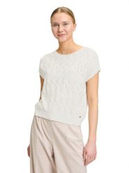 BETTY & CO Sweter w kolorze kremowym rozmiar: 40. Brązowe swetry Betty & Co, bez wzorów, bez ramiączek. Za 104.95 zł.