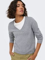 ONLY Sweter w kolorze szarym rozmiar: M. Szare swetry ONLY, m, bez wzorów, bez ramiączek. Za 81.95 zł.