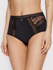 Chantelle Figi klasyczne z wysokim stanem True Lace C11M80 Czarny. Czarne figi Chantelle, bez wzorów, z syntetyku, z podwyższonym stanem. Za 119.99 zł.