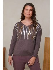 Curvy Lady Sweter w kolorze brązowym rozmiar: 40/42. Brązowe swetry Curvy Lady, bez wzorów, z bawełny, klasyczne, bez ramiączek. Za 132.05 zł.