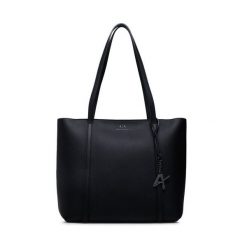 Torebka Armani Exchange. Czarne shopper bag Armani Exchange, bez wzorów, bez dodatków. Za 449.99 zł.