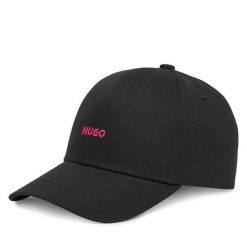 Czapka z daszkiem HUGO. Czarne czapki z daszkiem Hugo, bez wzorów. Za 169.99 zł.