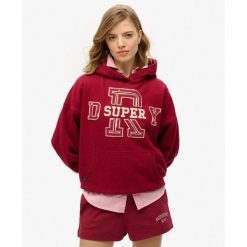Bluza z kapturem Ath Ess Appliq Relaxed. Czerwone bluzy z kapturem Superdry, bez wzorów, z bawełny, z kapturem. W wyprzedaży za 259.95 zł.