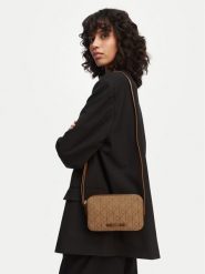 Calvin Klein Torebka Emblem Aop Jacquard Camera Bag LV04F3533G Brązowy. Brązowe listonoszki Calvin Klein, bez wzorów, z materiału, bez dodatków. Za 449.99 zł.