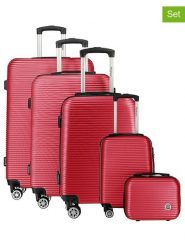 Geographical Norway 5-częściowy zestaw "Salomun" w kolorze czerwonym rozmiar: onesize. Czerwone walizki Geographical Norway. Za 565.99 zł.