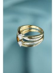 DIAMANTA Złoty pierścionek "Joli Solitaire" z diamentami rozmiar: 58. Żółte pierścionki DIAMANTA, z diamentem, złote. Za 3,101.99 zł.