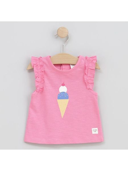 Cotton Fish Top w kolorze jasnoróżowym rozmiar: 80. Różowe topy Cotton Fish, bez wzorów, z bawełny, bez kołnierzyka, bez ramiączek. Za 57.06 zł.