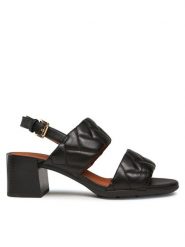 Geox Sandały D New Marykarmen D35RLC0Y3BCC9999 Czarny. Czarne sandały Geox, bez wzorów, ze skóry, bez obcasa, na słupku, bez zapięcia. Za 269.99 zł.