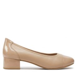 Czółenka Caprice. Brązowe czółenka Caprice, bez wzorów, bez obcasa, bez zapięcia. Za 189.99 zł.