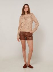 Rodier Sweter w kolorze beżowym rozmiar: L. Brązowe swetry Rodier, l, bez wzorów, z bawełny, bez ramiączek. Za 326.99 zł.