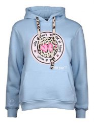 Zwillingsherz Bluza "Kelly" w kolorze błękitnym rozmiar: L/XL. Niebieskie bluzy Zwillingsherz, l, bez wzorów, z bawełny, bez ramiączek, z kapturem. Za 185.32 zł.