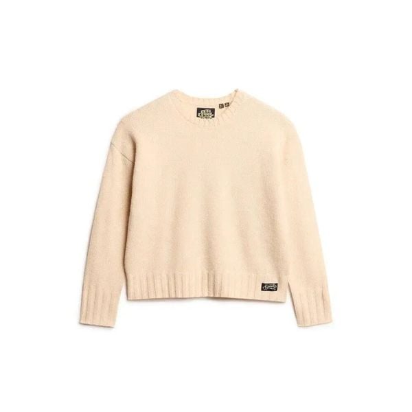 Sweter damski Superdry Essential. Czerwone swetry Superdry, l, z aplikacjami, z dzianiny, klasyczne, bez ramiączek. Za 305.35 zł.