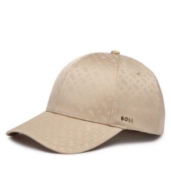 Czapka z daszkiem BOSS. Brązowe czapki z daszkiem Boss, bez wzorów. Za 299.99 zł.