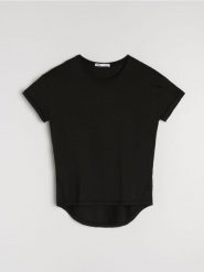 Koszulka sportowa basic - czarny. Czarne t-shirty sportowe Sinsay, l, bez wzorów, bez ramiączek. Za 29.99 zł.