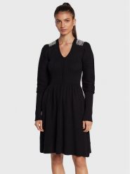 Silvian Heach Sukienka dzianinowa PGA22124VE Czarny Regular Fit. Czarne sukienki Silvian Heach, s, bez wzorów, z dzianiny, bez kołnierzyka, bez ramiączek. Za 359.99 zł.