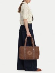 Beverly Hills Polo Club Torebka CWBEO-BHPC-L-007-10 Brązowy. Brązowe shopper bag Beverly Hills Polo Club, bez wzorów, ze skóry, bez dodatków. Za 179.99 zł.