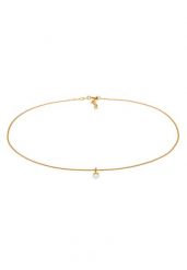 Elli Damski Choker Freshwater Pearl Pendant Classic Trend w 925 Sterling Silver Plated. Naszyjniki 1 ct. Szare naszyjniki Elli, z materiału, z perłą, pozłacane. Za 248.99 zł.